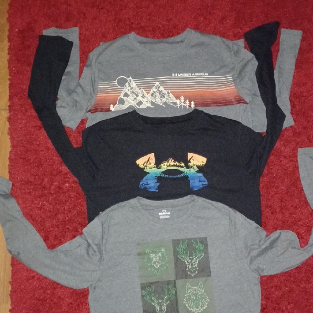 Under Armour Kids Long Sleeve Tees - Gray, Black, and Multicolor